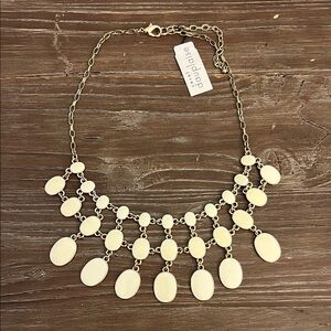 NWT Carol Dauplaise Cream Enamel Statement Necklace